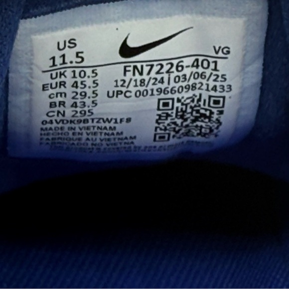 Nike Air Zoom Diamond Elite Turf Baseball Shoes Blue White Promo Men’s Sz 11.5 main image 7
